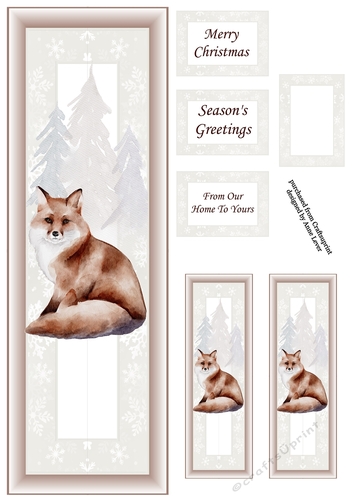 Sepia Christmas Fox No Holly Lge DL