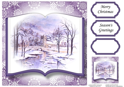Open Book Scenic Christmas No Flowers - Winter Church