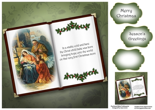 Open Book Christmas No Flowers - The Nativity