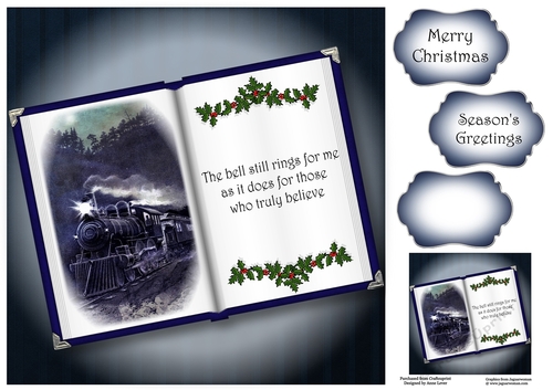 Open Book Christmas No Flowers - The Polar Express