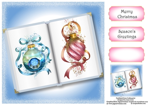 Open Book Christmas No Flowers - Bauble Bling