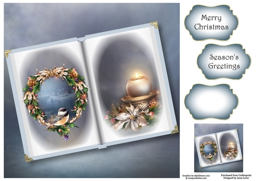 Open Book Christmas No Flowers - Festival Of Joy