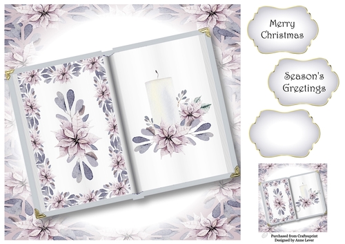 Open Book Christmas No Flowers - Muted Candle
