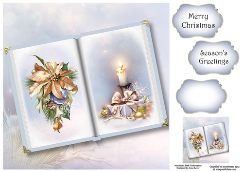 Open Book Christmas No Flowers - The Candle