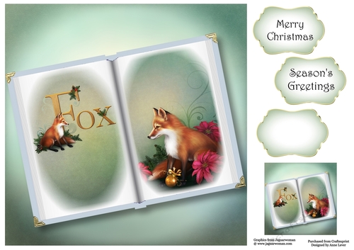Open Book Christmas No Flowers - The Christmas Fox
