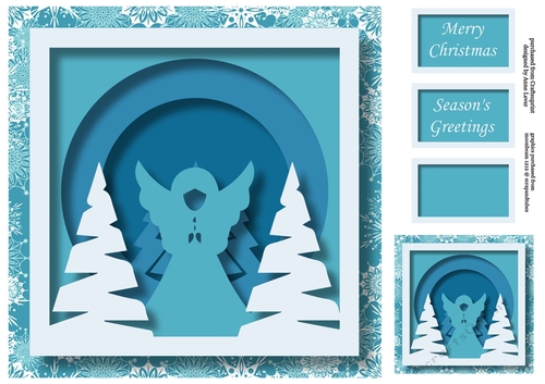 Christmas Faux Papercut Angel No Flowers