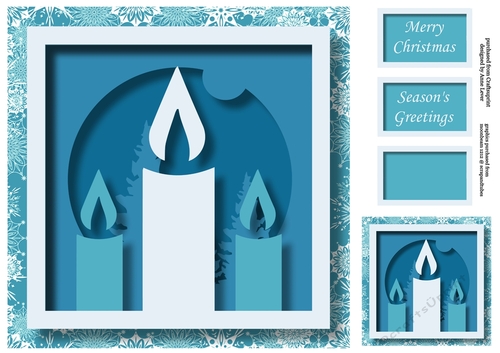 Christmas Faux Papercut Candles No Flowers
