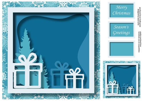 Christmas Faux Papercut Presents No Flowers
