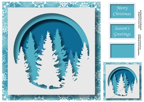 Christmas Faux Papercut Trees No Flowers