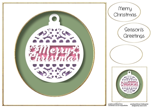 Faux Paper Cut Bauble 2 No Flowers