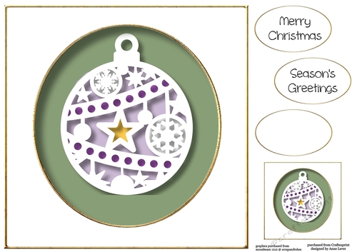 Faux Paper Cut Bauble 4 No Flowers