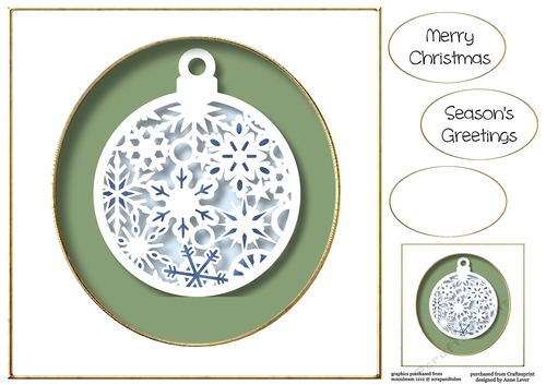 Faux Paper Cut Bauble 5 No Flowers