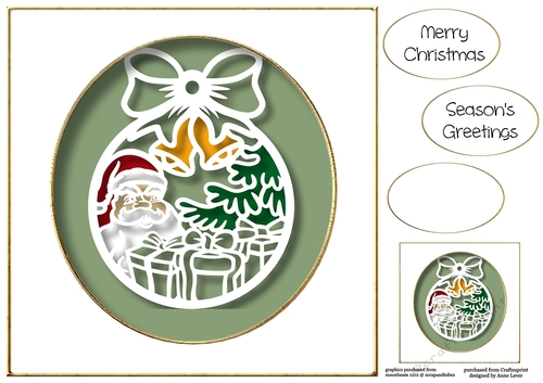 Faux Paper Cut Bauble 6 No Flowers