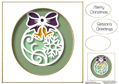 Faux Paper Cut Bauble 7 No Flowers
