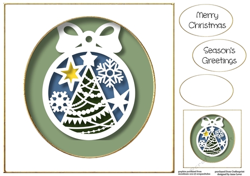 Faux Paper Cut Bauble 11 No Flowers