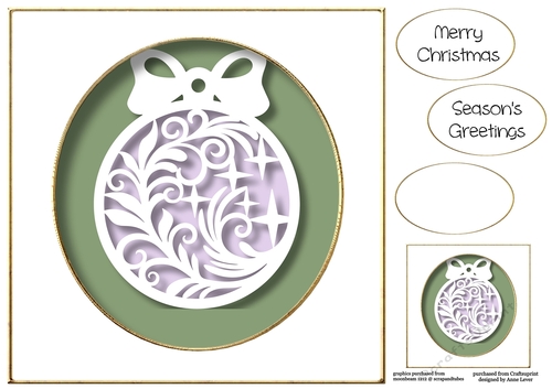Faux Paper Cut Bauble 12 No Flowers