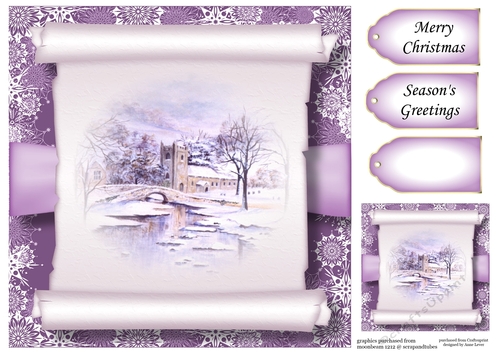 Christmas Parchment Scroll 1 No Flowers