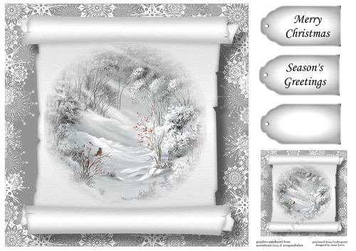 Christmas Parchment Scroll 2 No Flowers