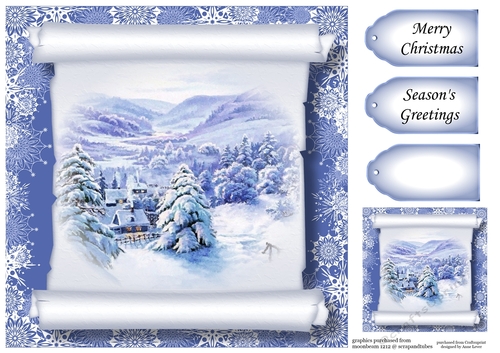 Christmas Parchment Scroll 3 No Flowers