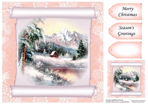 Christmas Parchment Scroll 5 No Flowers