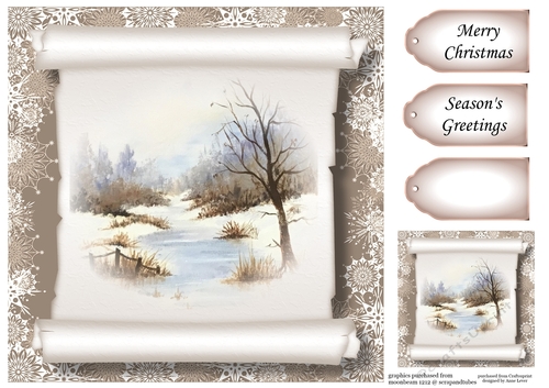 Christmas Parchment Scroll 6 No Flowers