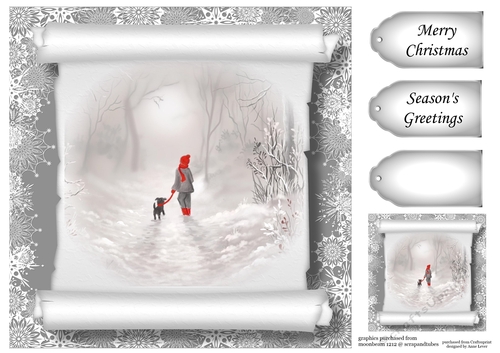 Christmas Parchment Scroll 8 No Flowers