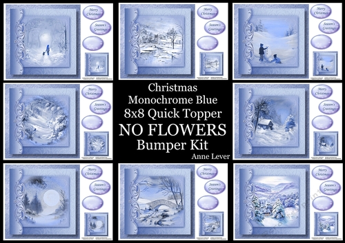 Christmas Monochrome Blue No Flowers Bumper Kit