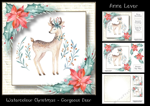 Watercolour Christmas - Gorgeous Deer