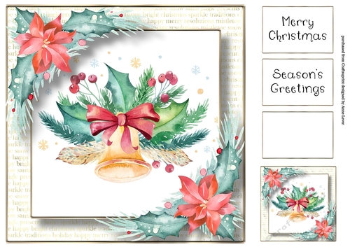 Watercolour Christmas - Jingle Bell 8x8