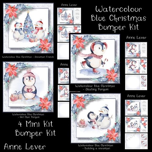 Watercolour Blue Christmas Bumper Kit