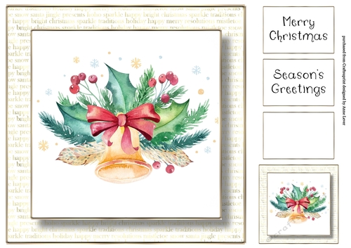 Watercolour Christmas - Jingle Bell No Flowers
