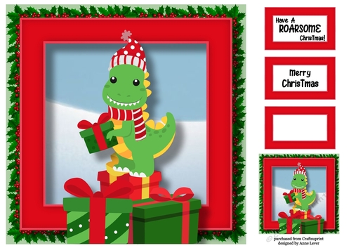 Christmas Dinosaur 3 8x8