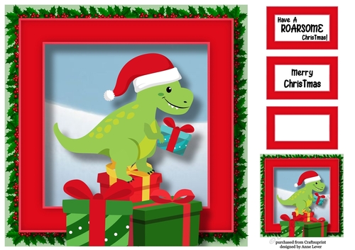 Christmas Dinosaur 1 8x8