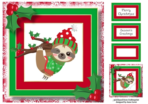 Chill Out Christmas Sloth 2 8x8