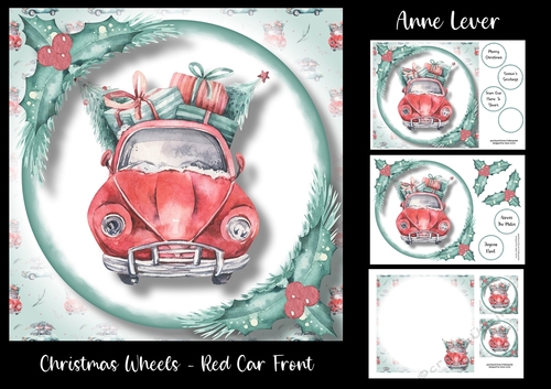 Christmas Wheels - Red Car Front