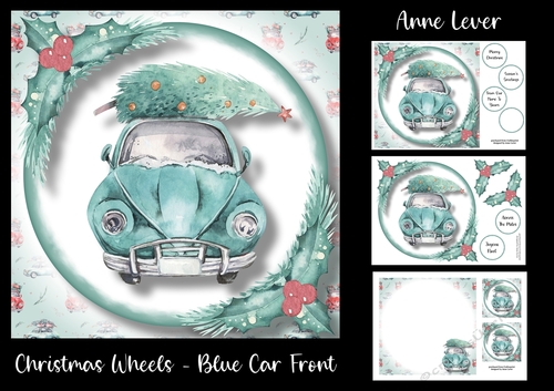 Christmas Wheels - Blue Car Front