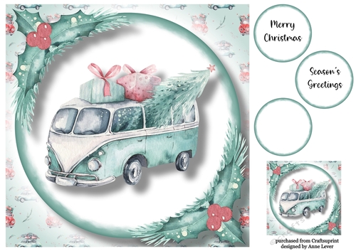 Christmas Wheels - Blue VW Van 8x8