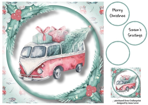 Christmas Wheels - Red VW Van 8x8