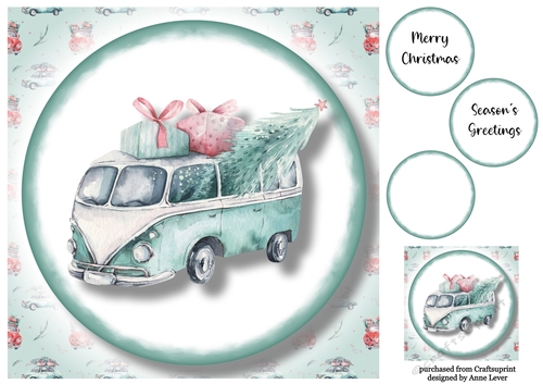 Christmas Wheels - Blue VW Van No Holly
