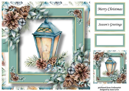 Gorgeous Christmas Lantern In Blue 8x8