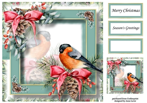 Gorgeous Christmas Bird - Bullfinch 8x8