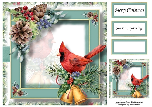 Gorgeous Christmas Bird - Red Cardinal 8x8