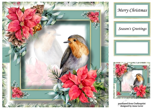 Gorgeous Christmas Bird - Robin 8x8