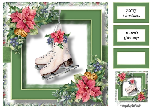 Gorgeous Christmas Skates 8x8