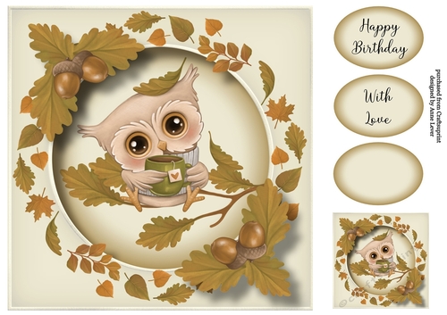 Cute Baby Owl - Warming Hot Choc 8x8