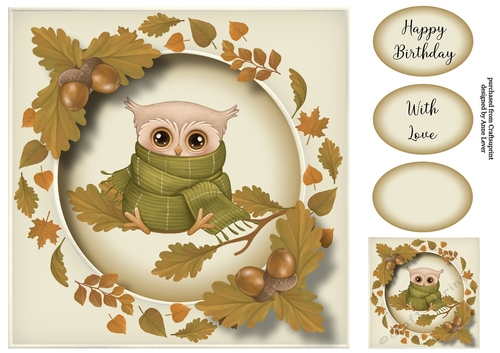 Cute Baby Owl - Wrapped Up Warm 8x8