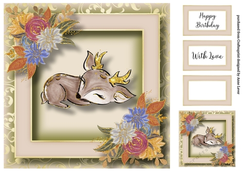 Autumn Flora & Fauna - deer 8x8