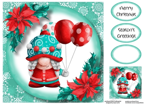Cute Christmas Gnome 4 8x8