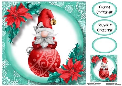 Cute Christmas Gnome 3 8x8