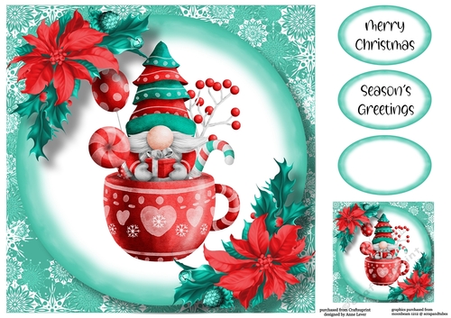 Cute Christmas Gnome 1 8x8